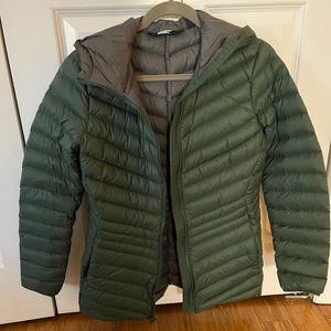 Lands End Packable Jacket with hood, Green, Size S (6-8)